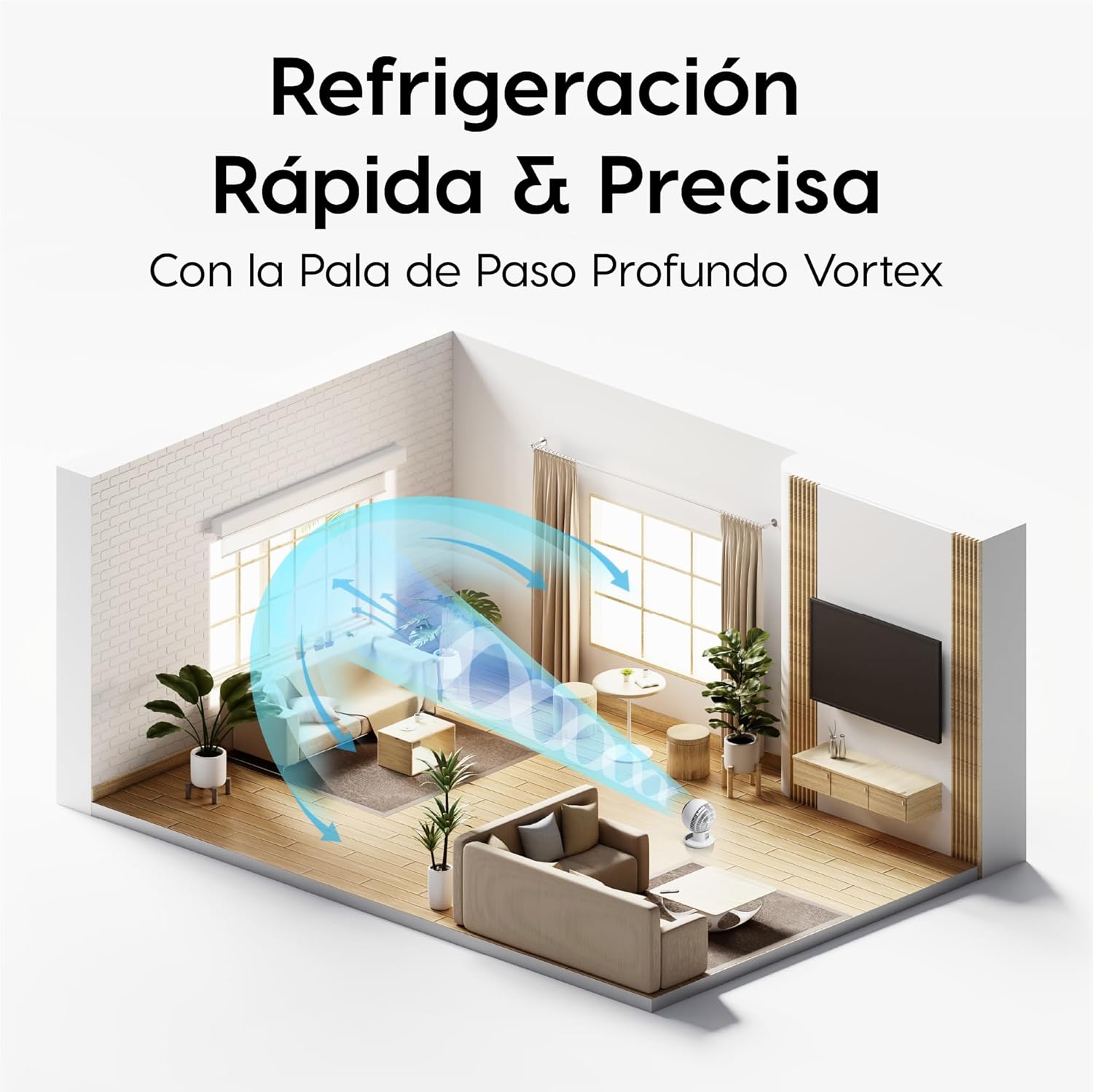 Iris Ohyama Woozoo, 30m², Ventilador de mesa, Blanco, 5 velocidades, Mando a distancia, Oscilación multidireccional, Silencioso, Potente, Escritorio, Portátil, Sobremesa, Fan, Ventoinha, PCF-SC15T