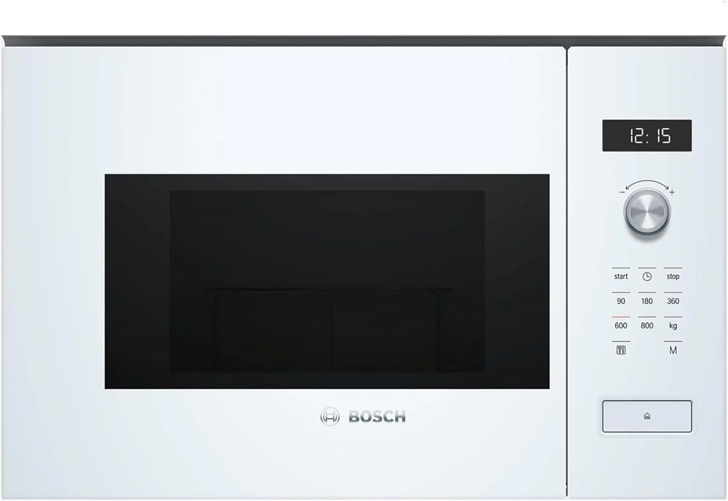 Bosch BFL524MW0 Serie 6 Inbouwmagnetron, 38 x 60 cm, 800 W, draaiplateau 25,5 cm, deurscharnieren links, AutoPilot 7 7 automatische programma's, reinigingsondersteuning, led-touchdisplay, wit