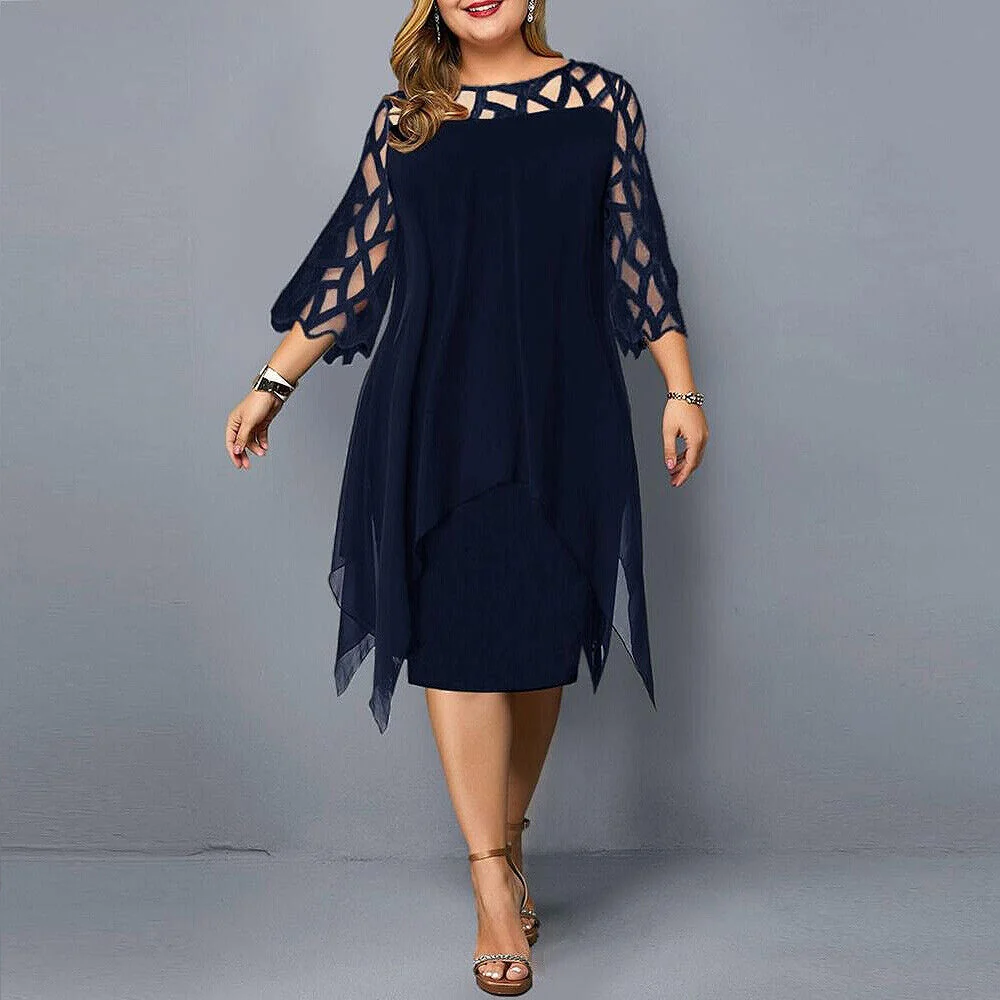 Elegantes Midi-Kleid in ��bergr??e