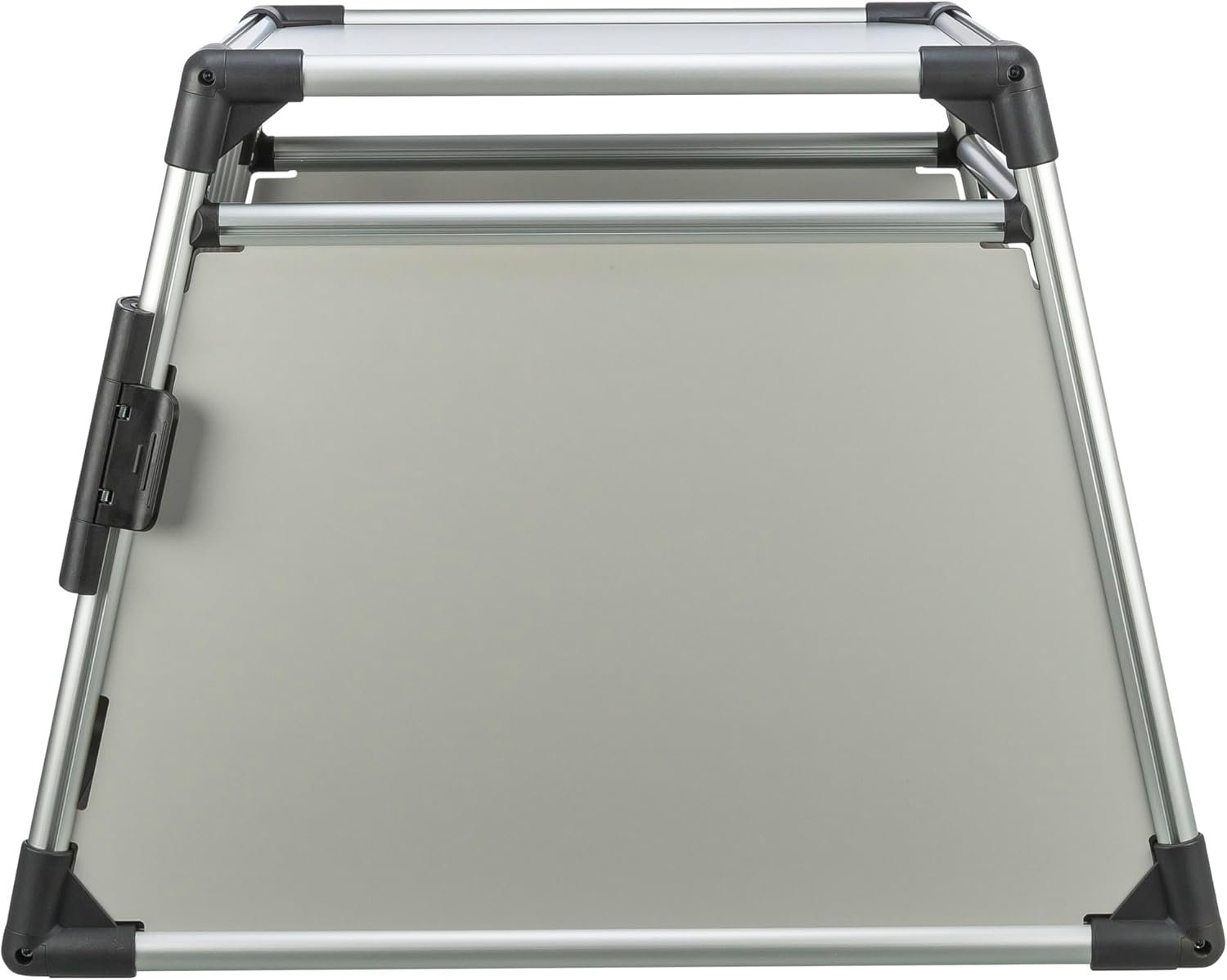 TRIXIE Hunde-Transportbox, Aluminium, L: 92 x 64 x 78 cm, grafit, rutschfste Liegematte, Klettleiste am Boden, Sicherheitsverschluss, stabil und geruscharm, hochgeschlossene Wnde - 39338