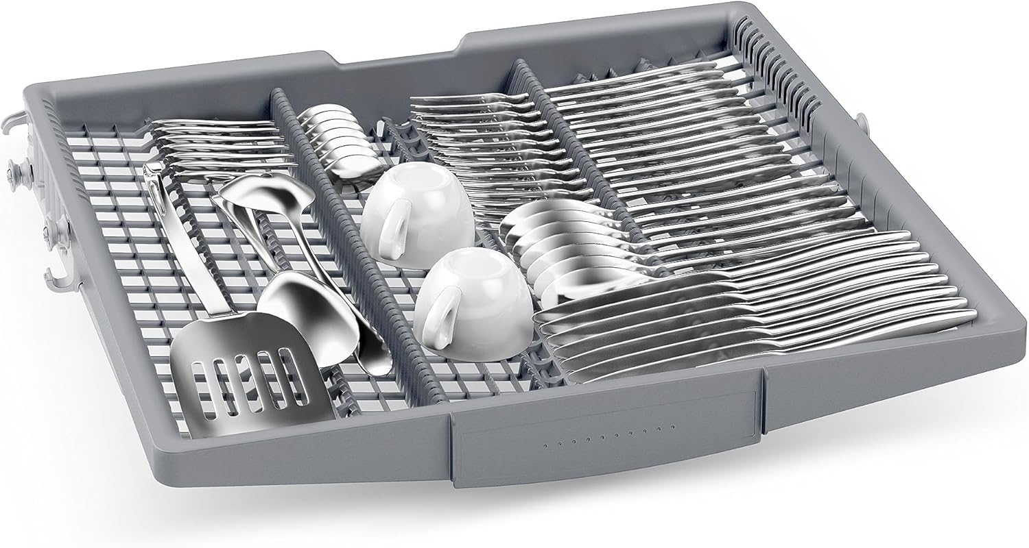 Bosch SMV6ECX10E Serie 6 Einbau-Geschirrspüler komplett versenkbar, Home Connect, Extra Clean Zone: Intensive Reinigung bei hartnäckigen Verschmutzungen, Remote-Diagnose, EmotionLight, 60 cm