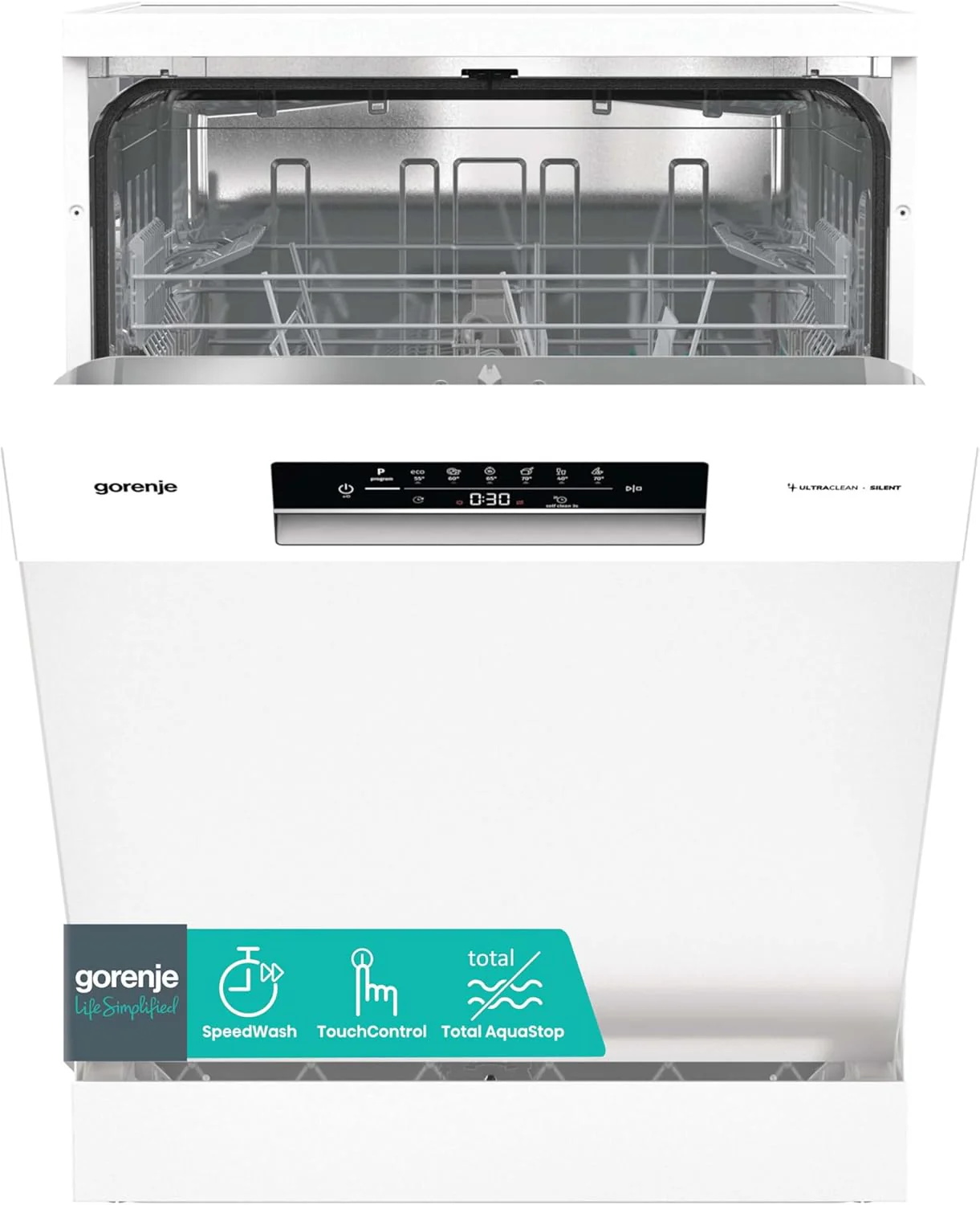 Gorenje GS642E90W Vrijstaande vaatwasser, 60 cm, 13 couverts, Total AquaStop, volledige overloopbeveiliging, Hygiene programma, SpeedWash functie, zelfreiniging, UltraClean bestekmand