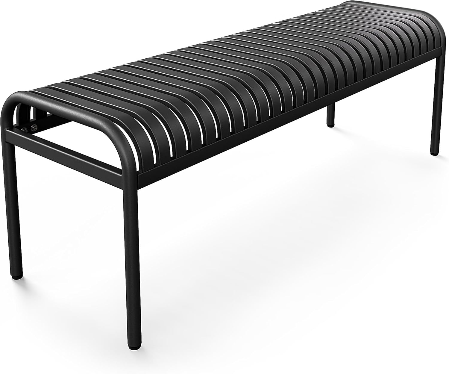 di volio Gartenbank BAISO - Metallbank für Terrasse & Garten, 130 cm, wetterfest (Schwarz)