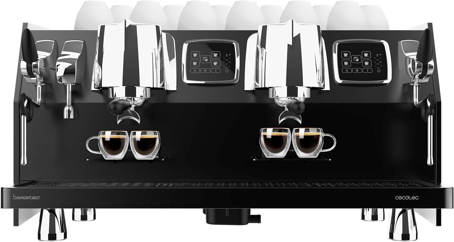 Cecotec Espresso-Kaffeemaschine Barista Baristeo Intima, professionelle Barista-Espressomaschine, Vorbrüh-System, 15 Bar Pumpe, einfaches Befüllen, 1,7L Wassertank und Tassenwärmer