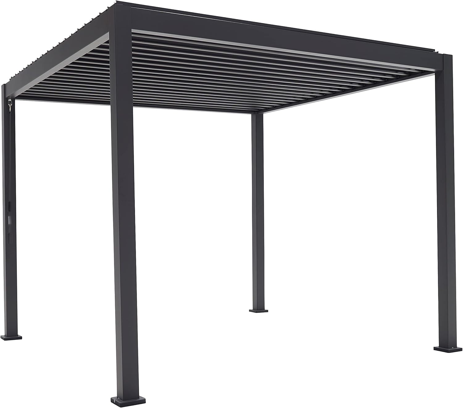 Mirador Basic Pavillon 3 x 3 m Wasserdicht - Pergola mit Lamellendach - Aluminium/Stahl Terrassenüberdachung - Schwarz - 88MM
