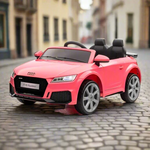 Audi TT-RS Kids 12V Licensed Ride On Car with parental control In Pink