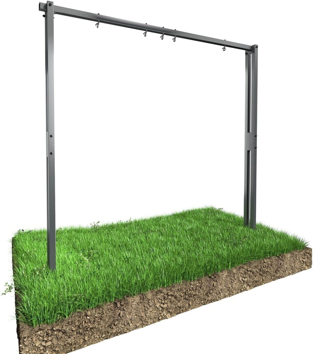 Schaukelgestell Davski Doppelschaukel Gerüst Nestschaukelgestell aus Stahl 260 cm, Grau
