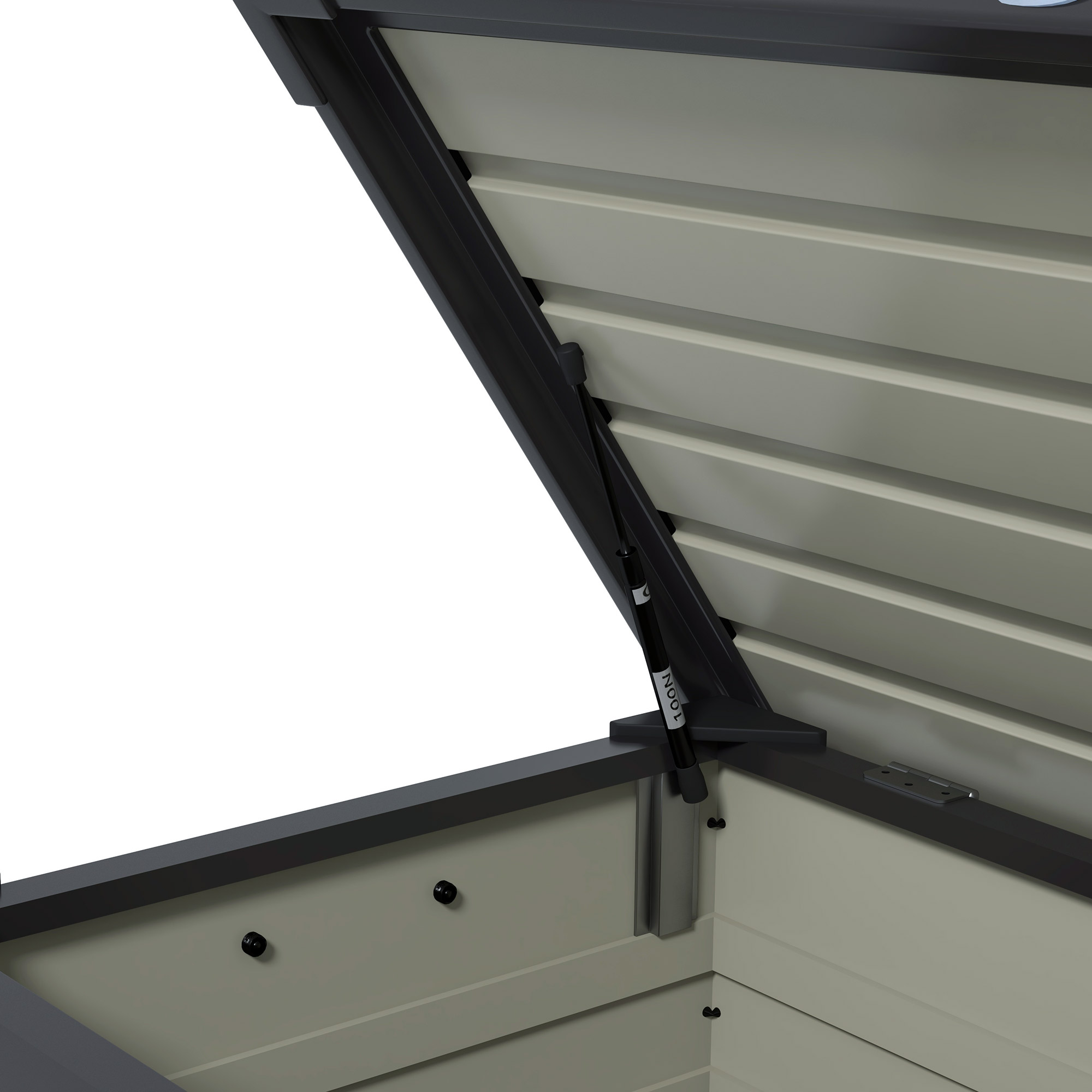 Outsunny Buiten Opbergbox Tuinkist Kussenbox, weerbestendig, 4 Wielen, 100 cm x 62 cm x 65 cm, Donkergrijs