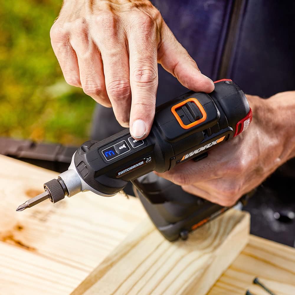 WORX WX177 NITRO Akku-Bohrschrauber Switchdriver 2.0 20V – starker bürstenloser Motor bis 50Nm Drehmoment – schneller Wechsel zwischen 2 Bits – präzise Drehmomentsteuerung – inkl. Akkus & Ladegerät