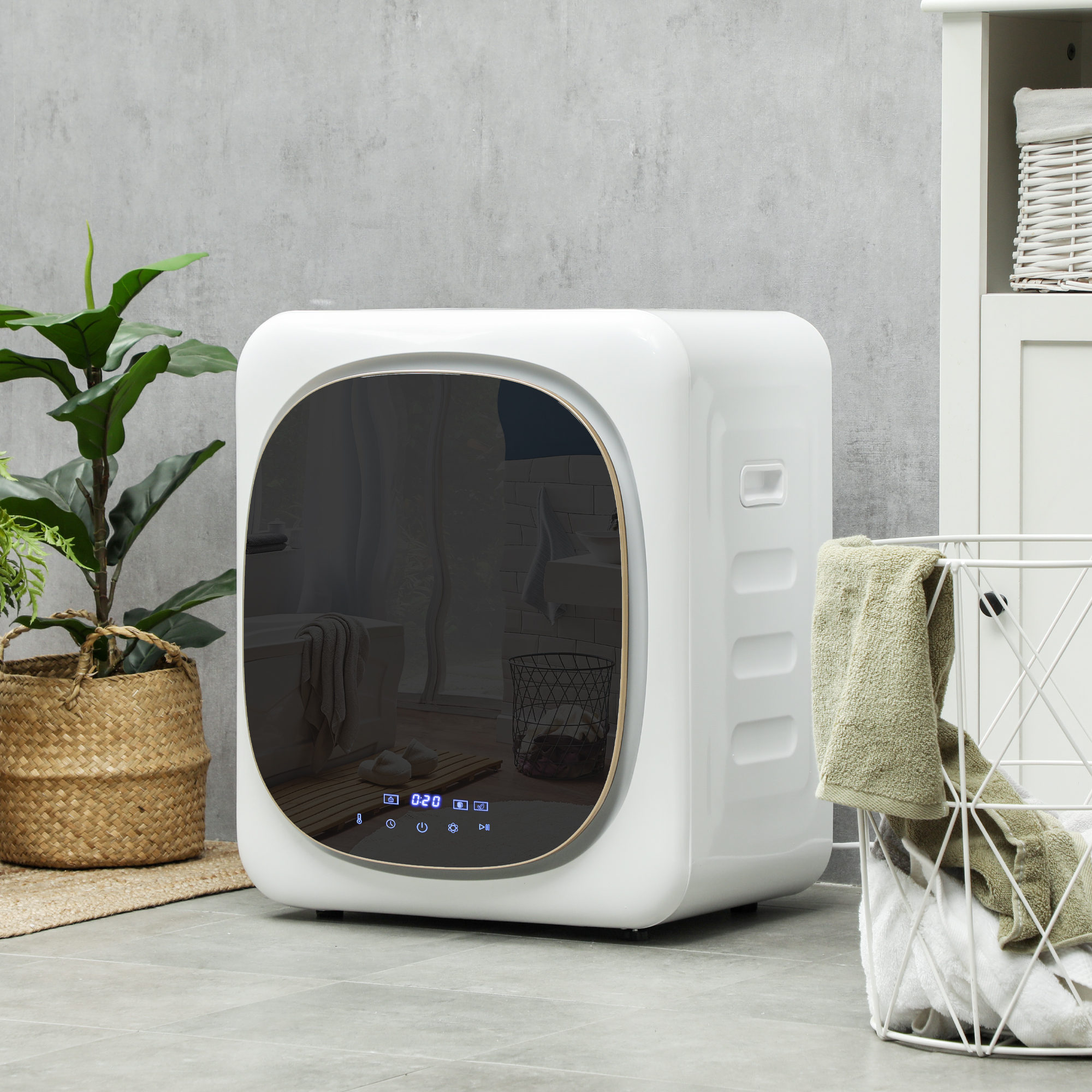 Wasdroger met UV-Desinfectie, Compact Ontwerp, 4 kg Capaciteit, Roestvrijstaal, Wit