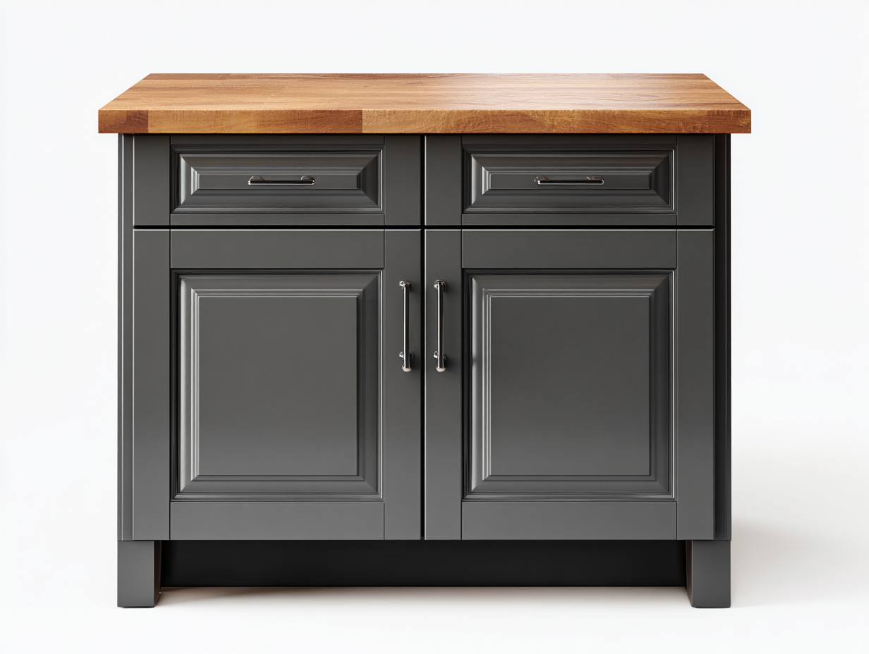 Sideboards Holz 120x45x85 cm - Dunkelgrau - Naturholzplatte - geeignet für Esszimmer - Klassisches Design