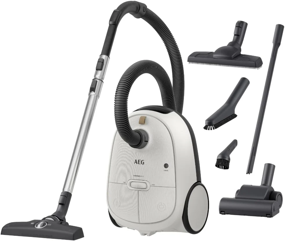 AEG CLEAN 6000 AB61C2DB stofzuiger met zak / hoge zuigkracht / incl. meubelmondstuk / 50% gerecycled plastic / ideaal voor huisdiereigenaren / reiniging van bekleding / 12 m snoer / 750 W / Blauw