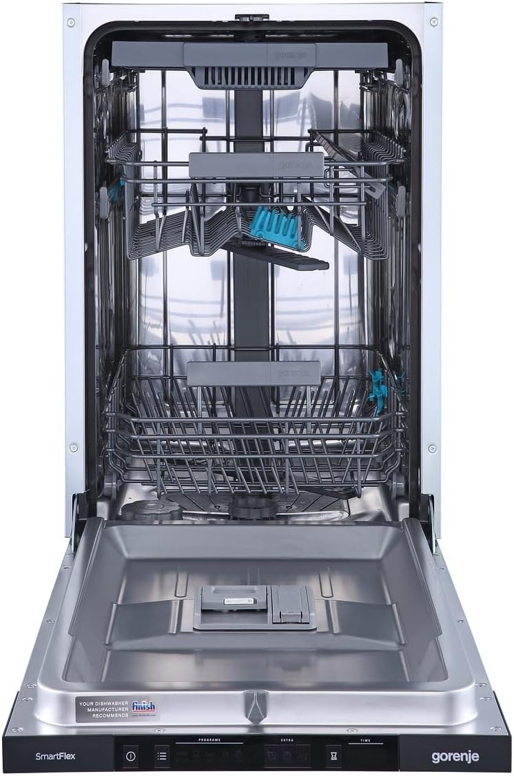 Gorenje GI 520 E15X Teilintegrierbarer Geschirrspüler / 45cm / 9 Maßgedecke / 5 Programme / 1h Reinigungsprogramm / höhenverstellbarer Oberkorb / vollständiger Überlaufschutz, Eingebaut, Edelstahl