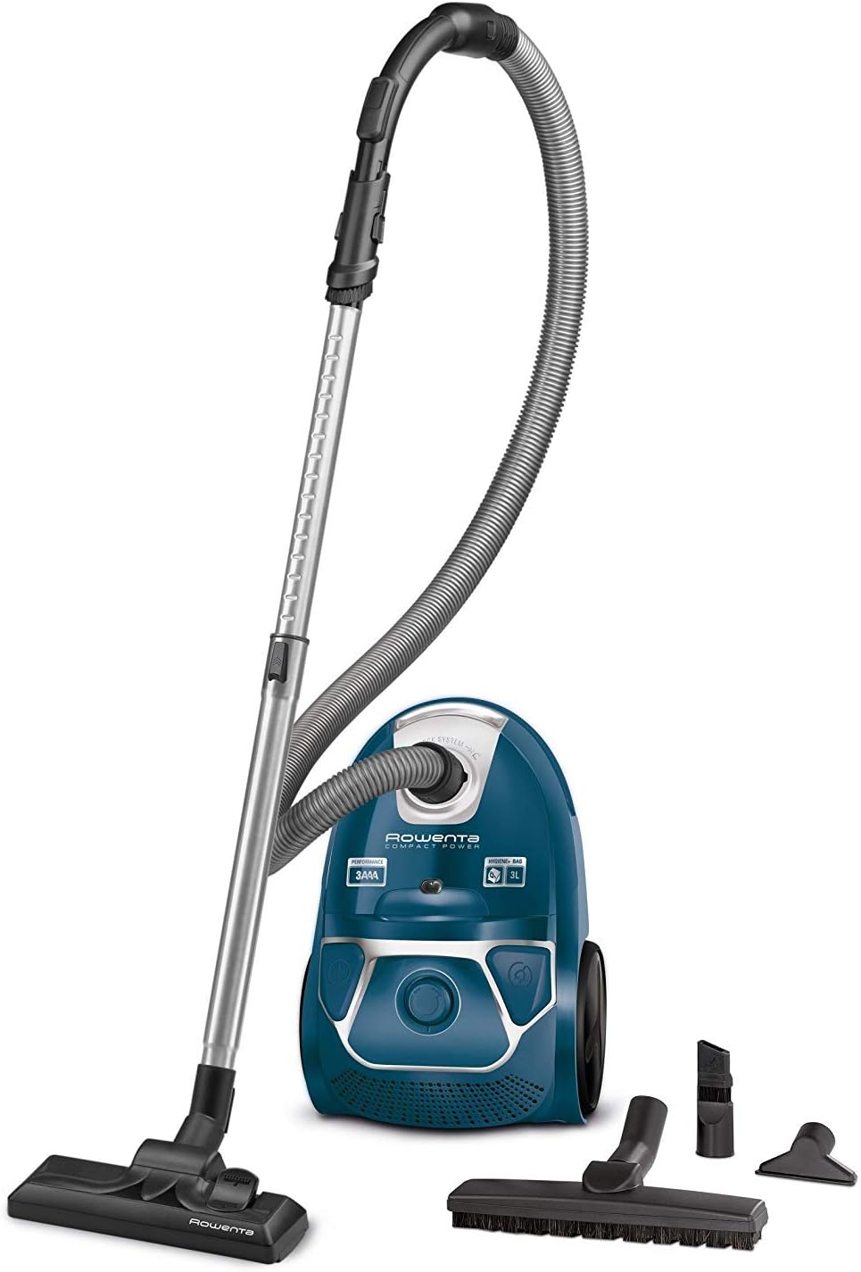 Rowenta RO3950 Staubsauger mit Beutel + 4er Pack Swirl R 39 Staubsaugerbeutel für Dauerhaft hohe Saugleistung, 3L Beutelvolumen, 750 W = 2000W, extrem leise, Hygienefilter, mit Parkettdüse