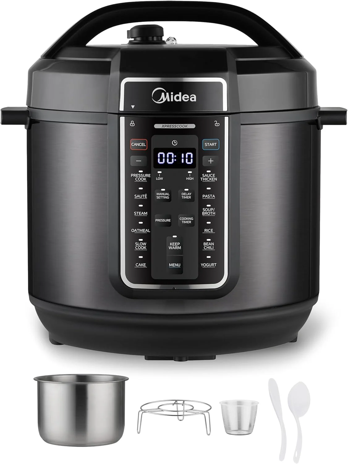 Midea 12-in-1 electric pressure cooker, multi-function slow cooker, rice cooker, steamer, wok