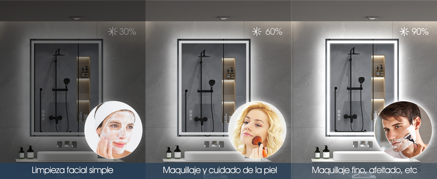 S'bagno espejo baño con luz; espejo baño led; espejos de baño con led; espejo de baño con luz