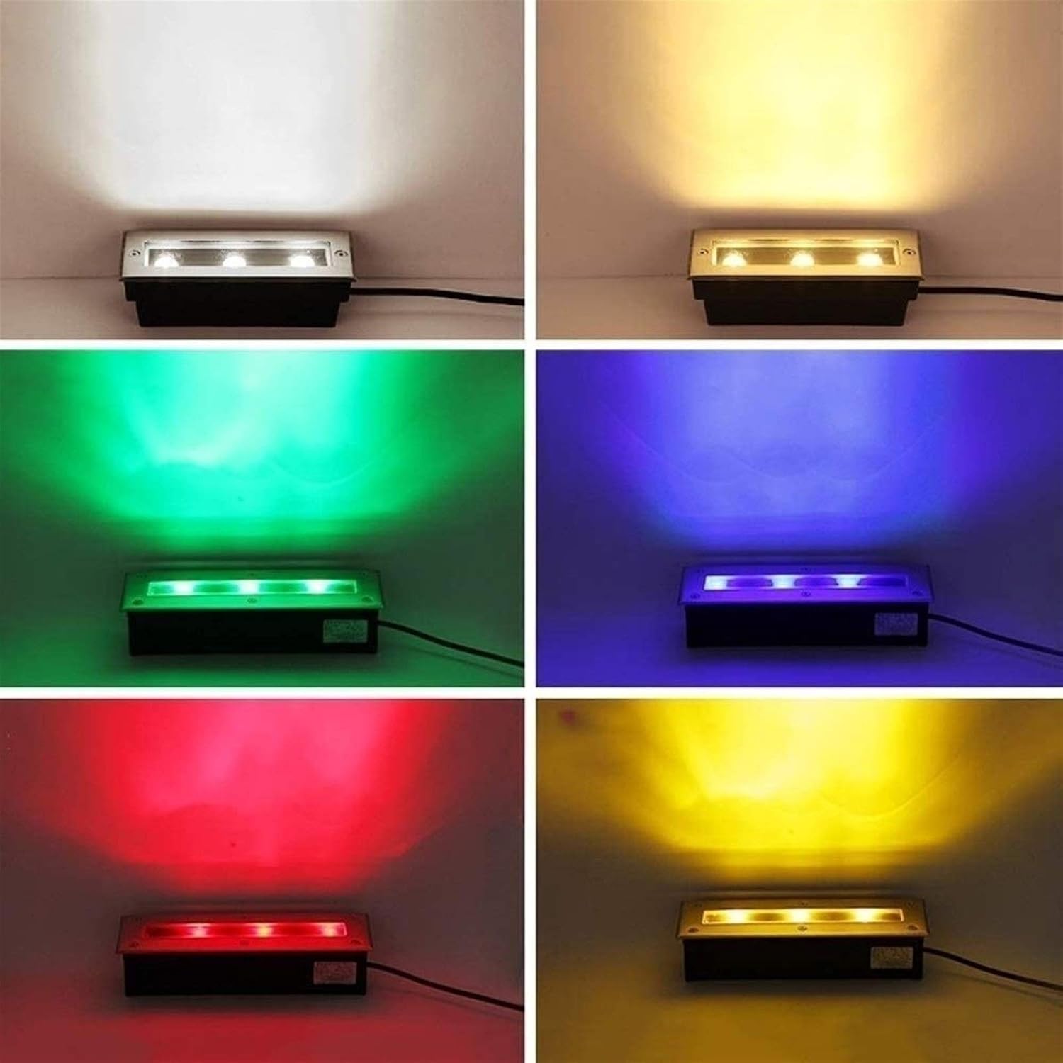 Led Bodeneinbaustrahler Rechteck aussen bodenleuchten IP67 wasserdicht Bodeneinbauleuchten für Außenbereich, Terrasse, Garten, Schwimmbadflur(Blau,36W)