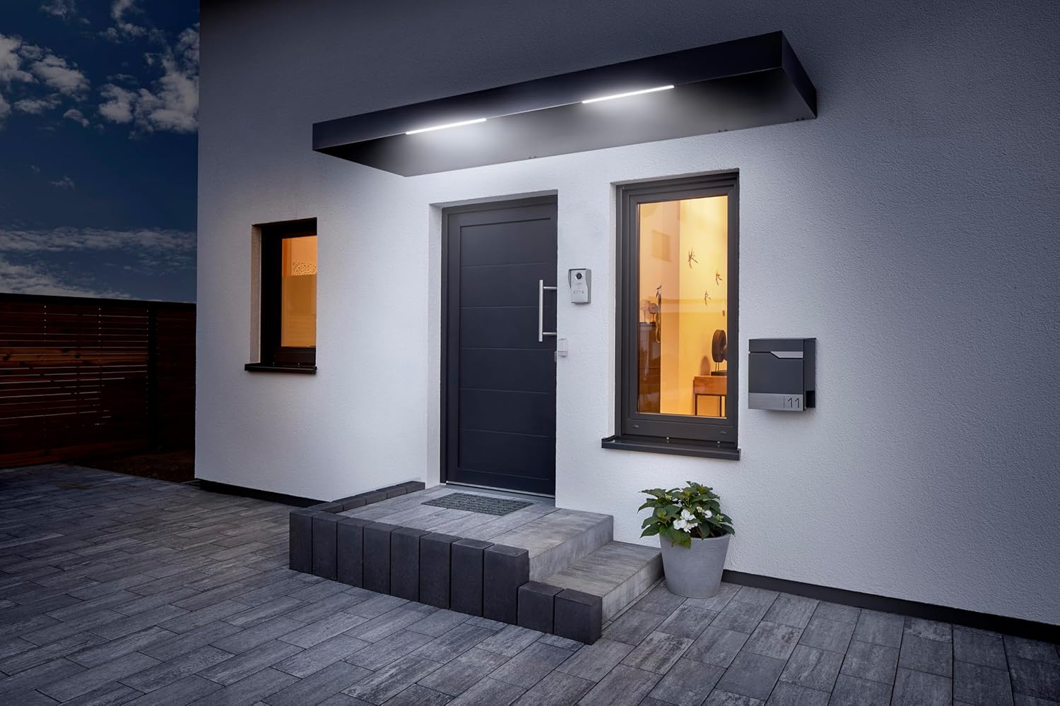 Gutta Rechteckvordach BS 250 Anthrazit | Maße: 250 x 90 x 15,5 cm (BxTxH)