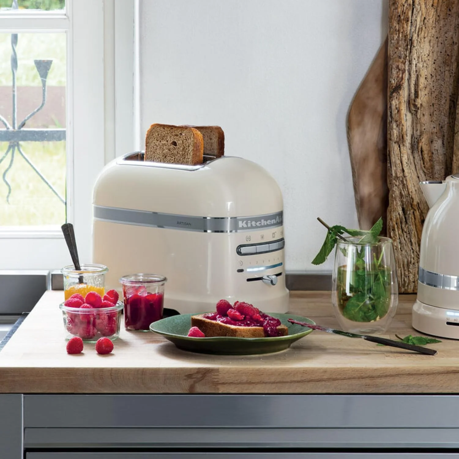 KitchenAid Toaster f��r 2 Scheiben mit Sandwich-Zange | Artisan | Retro Toast Machine | Verschiedene Funktionen und Br?unungsstufen | Gr��n