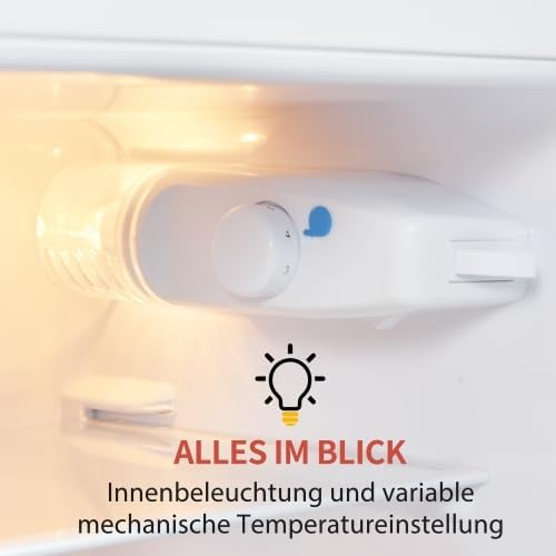 Merax Retro Kühlschrank mit Gefrierfach – Kleiner Mini Kühlschrank, 92L Gesamtvolumen, 28L Gefrierfach, 7 Temperaturstufen, Energieeffizienzklasse D – Ideal für Küche, Wohnzimmer