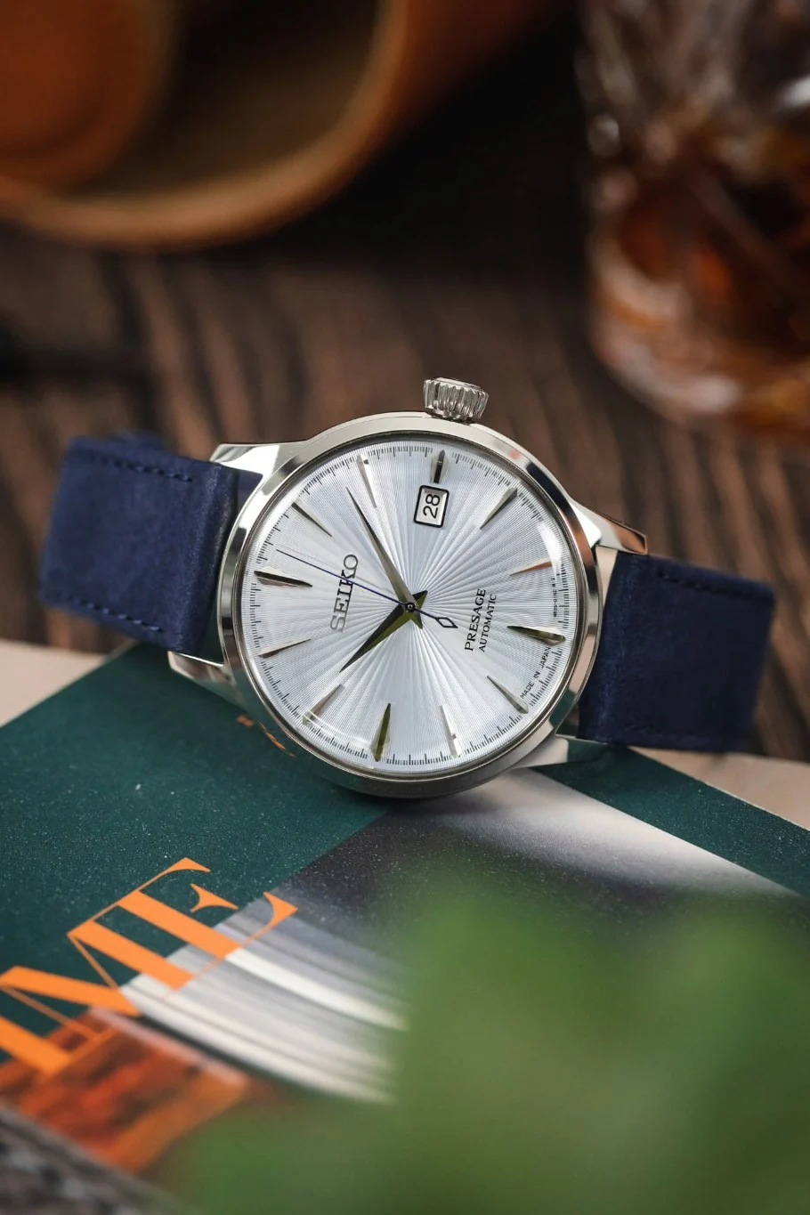 Hirsch OSIRIS Limited Edition Calf Leather with Nubuck Effect Watch Strap in DARK BLUE