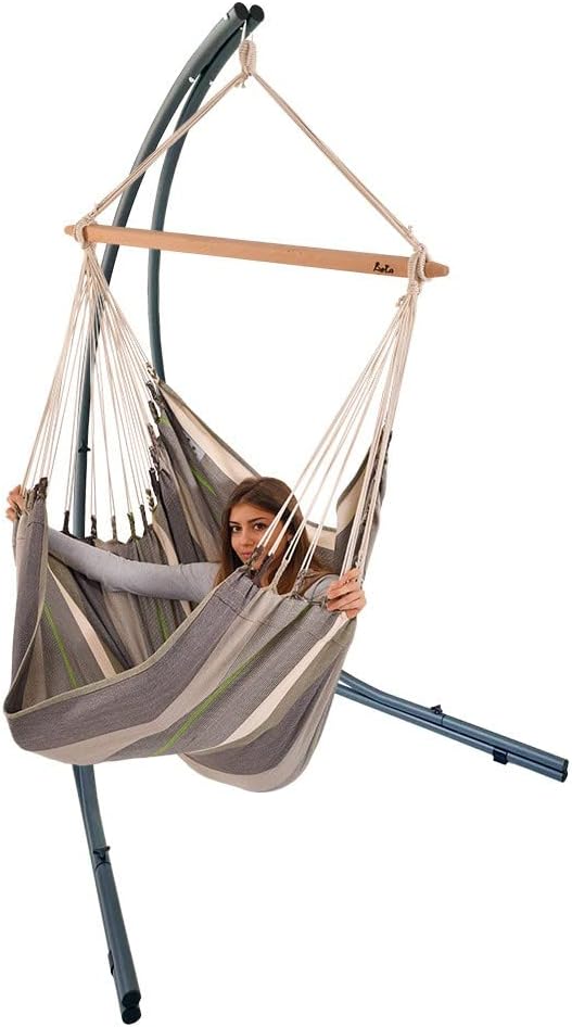 Lola Palma Hängesesselgestell aus Metall mit XXL Hängesessel Beauty Sofa Oliva Jumbo 110 cm wetterfest