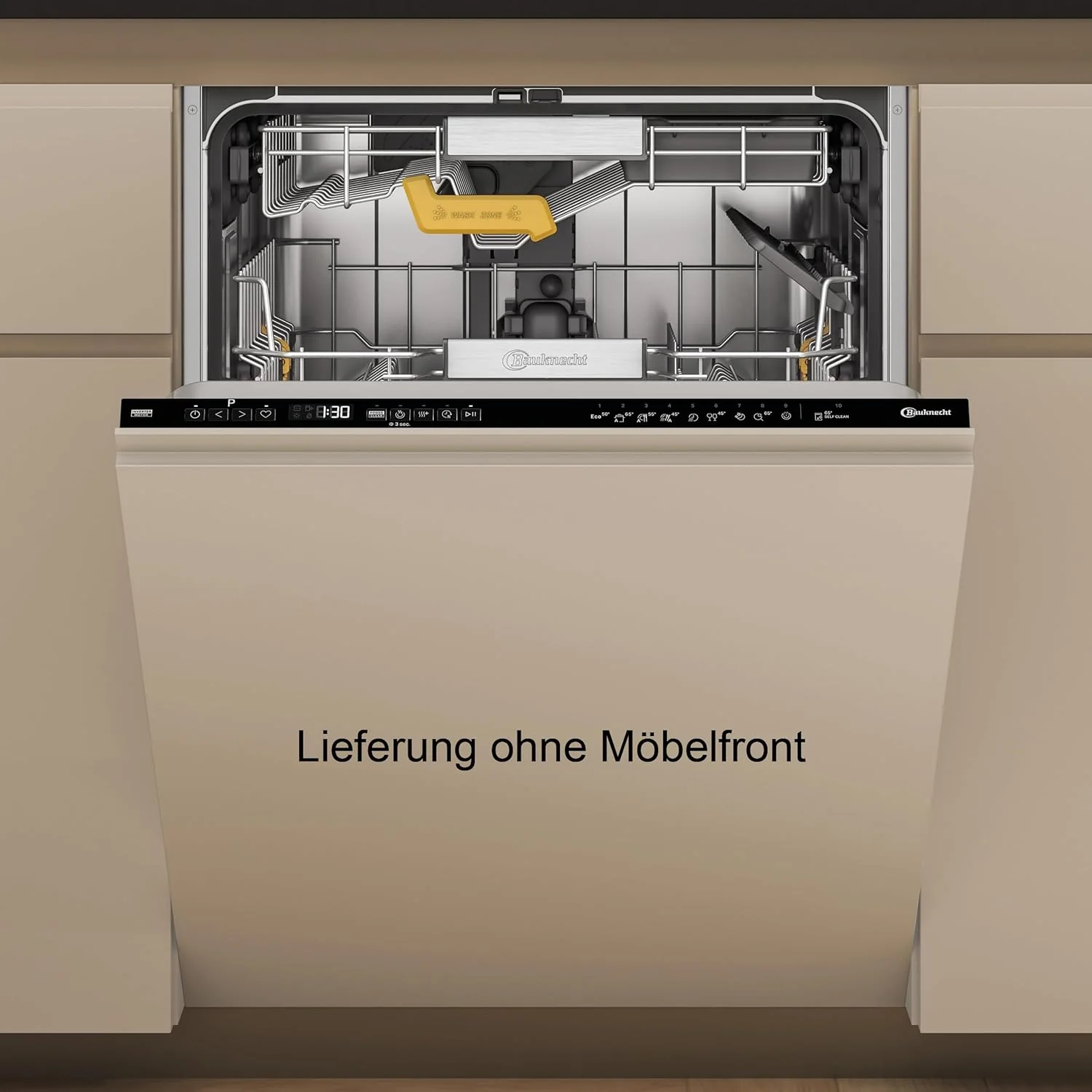 Bauknecht BCIO 3T341 PLET Volledig ge?ntegreerde vaatwasser 60 cm /RVS/14 couverts/10 standaardprogramma's en 1 sensorprogramma/PowerClean/ActiveDry/Besteklade/Volledige waterbeveiliging