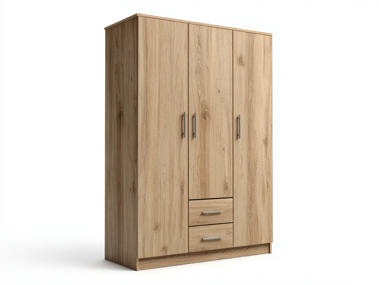 Kleiderschränke mit drei Türen - Holzwerkstoff - 149x58x187 cm - Eiche - Modernes Design