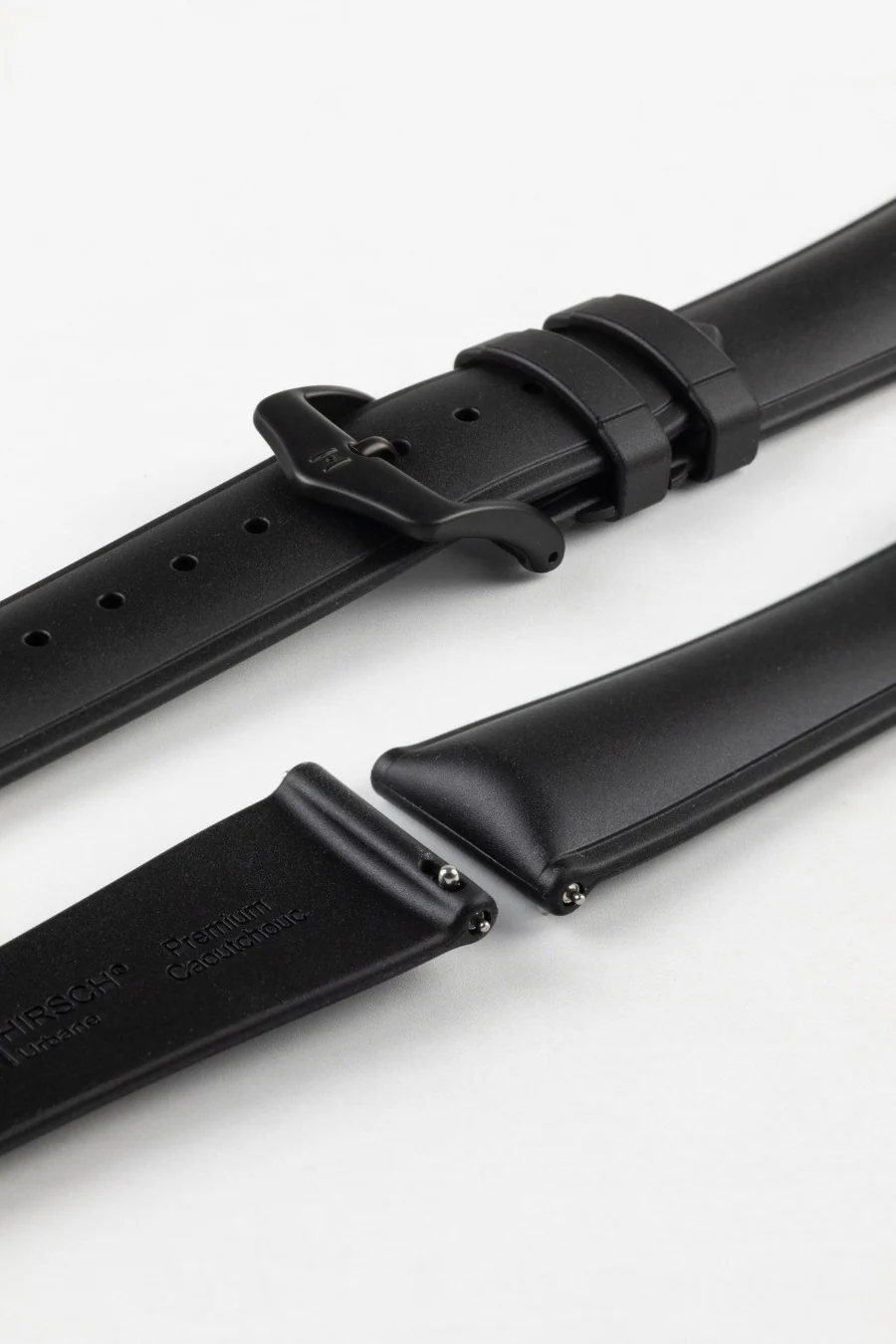 Hirsch URBANE Natural Rubber Watch Strap in BLACK