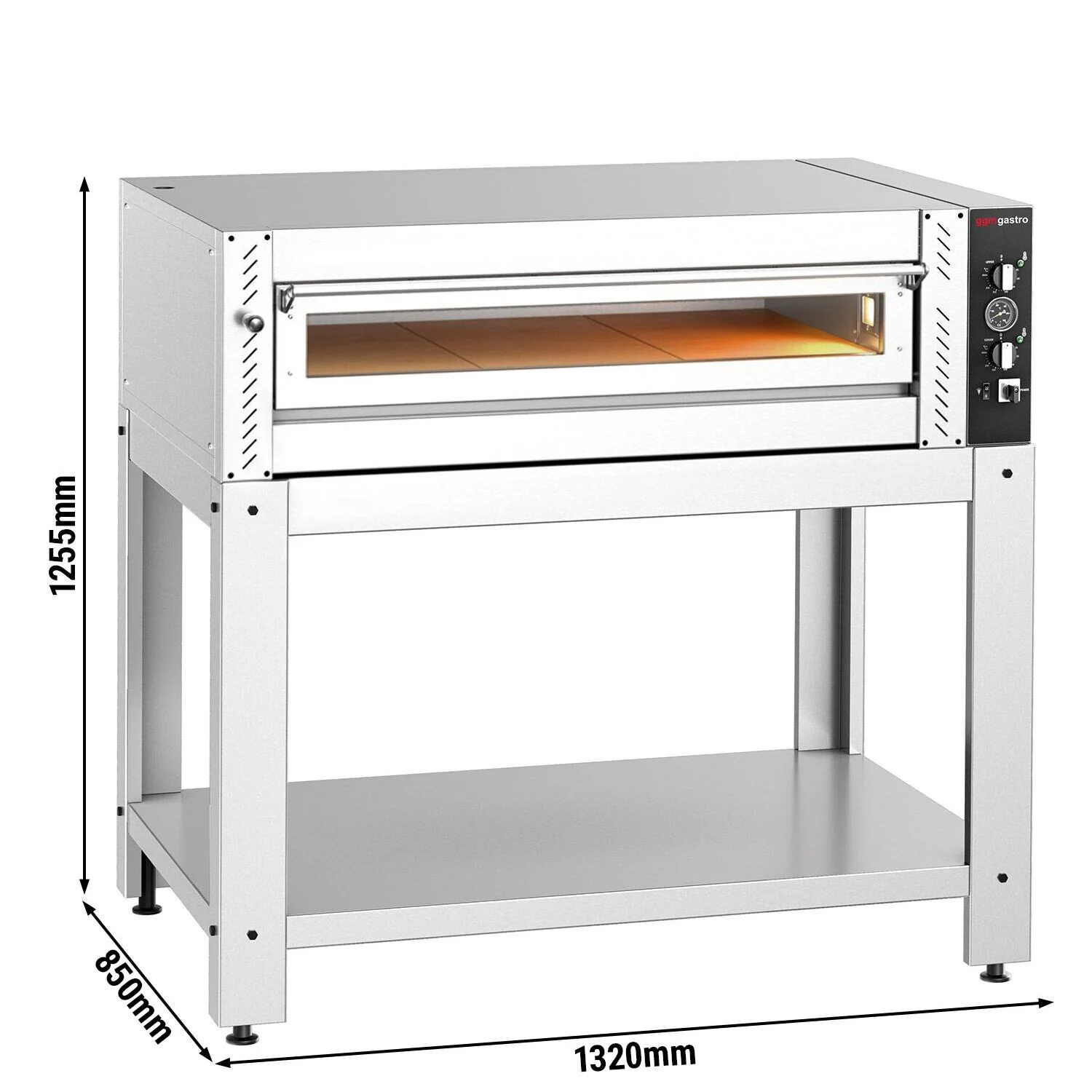 Elektrisk pizzaovn �C 6�� 30 cm (bred) �C manuell �C inkl. understell