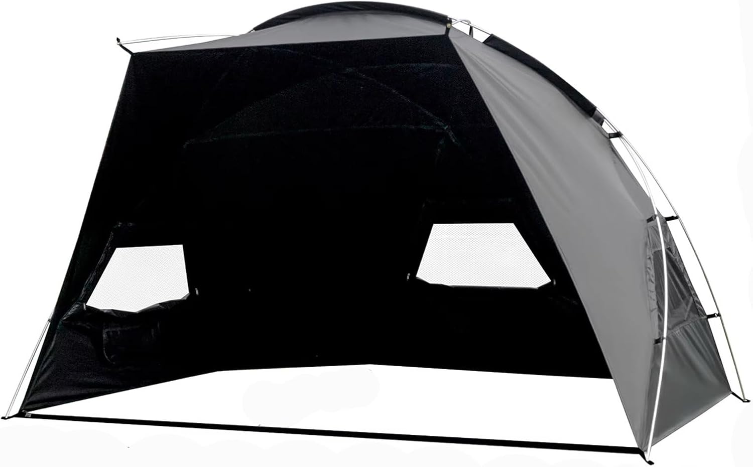 Billg Strandmuschel Für 4-8 Personen, Mit Erweiterbare Sonnendach Strandmuschel UV Schutz 50+ Mit 2 Fenster, Hintertür Mit Reißverschluss, Tragbares Strandzelt Für Familie, 300 * 185 * 170 cm