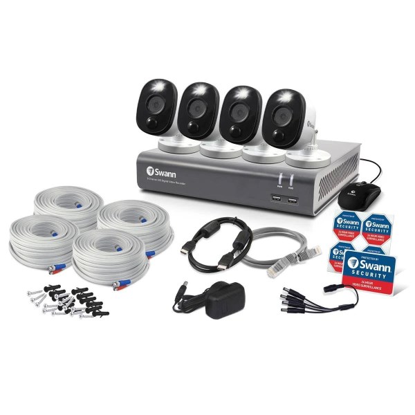 Swann 4 Camera 8 Channel 1080p Full HD DVR Security System Swdvk-845804wl-us