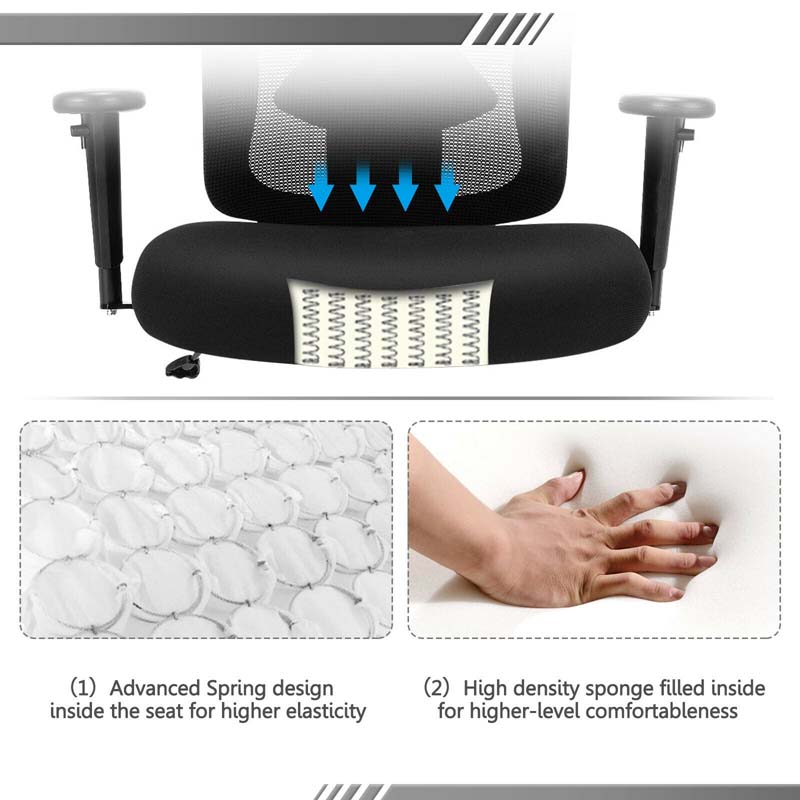 400 Lbs Mesh Big Amp Tall Office Chair Ergonomic Executive Chair Rolling Swivel Computer Task Chair - Comfortable And Ergonomic Design