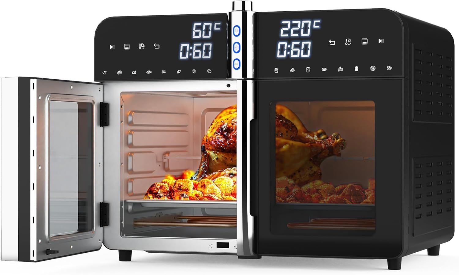 ADVWIN 40L Air Fryer & Convection Oven, 360�� Toaster, 2800W Dual Door, 16-in-1 Electric Benchtop Oven