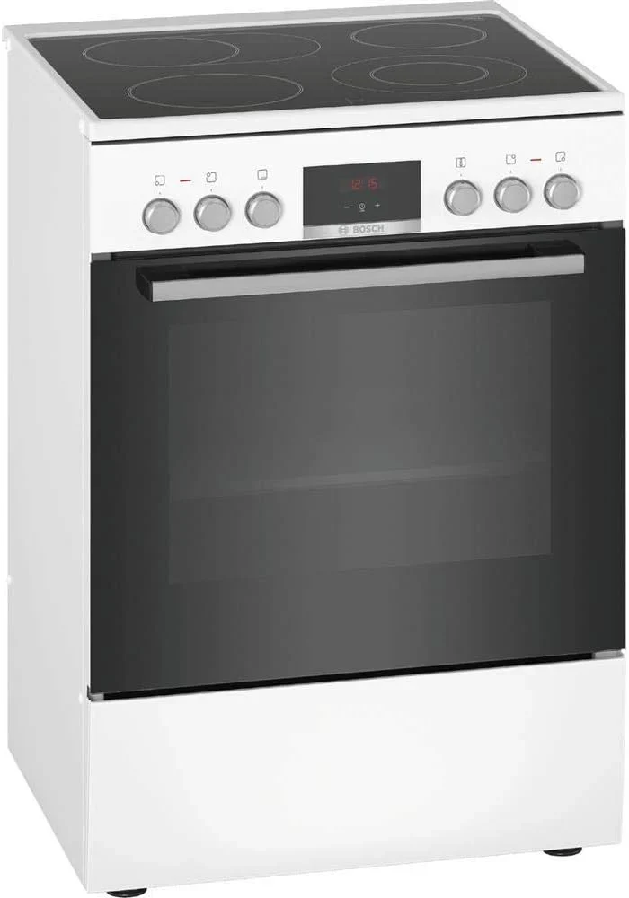 Bosch HKR39C250 Serie 4 Elektro-Standherd, 60 cm breit, EcoClean Direct Reinigungshilfe, 3D Hei?luft Backen auf 3 Ebenen, LED-Display-Steuerung, erweiterbare Kochzone f��r gro?es Kochgeschirr