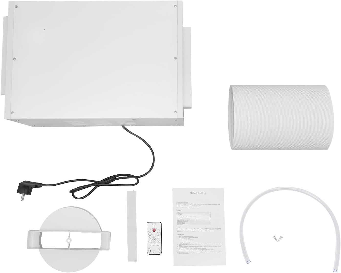 Mini Klimaanlage - 280W Klein Fensterklimaanlage mit Fernbedienung und Abluftschlauch, Mobile Kompakt Einbau Klimagerät, Tragbare Luftkühler für Schlafzimmer, Wohnzimmer, Büro