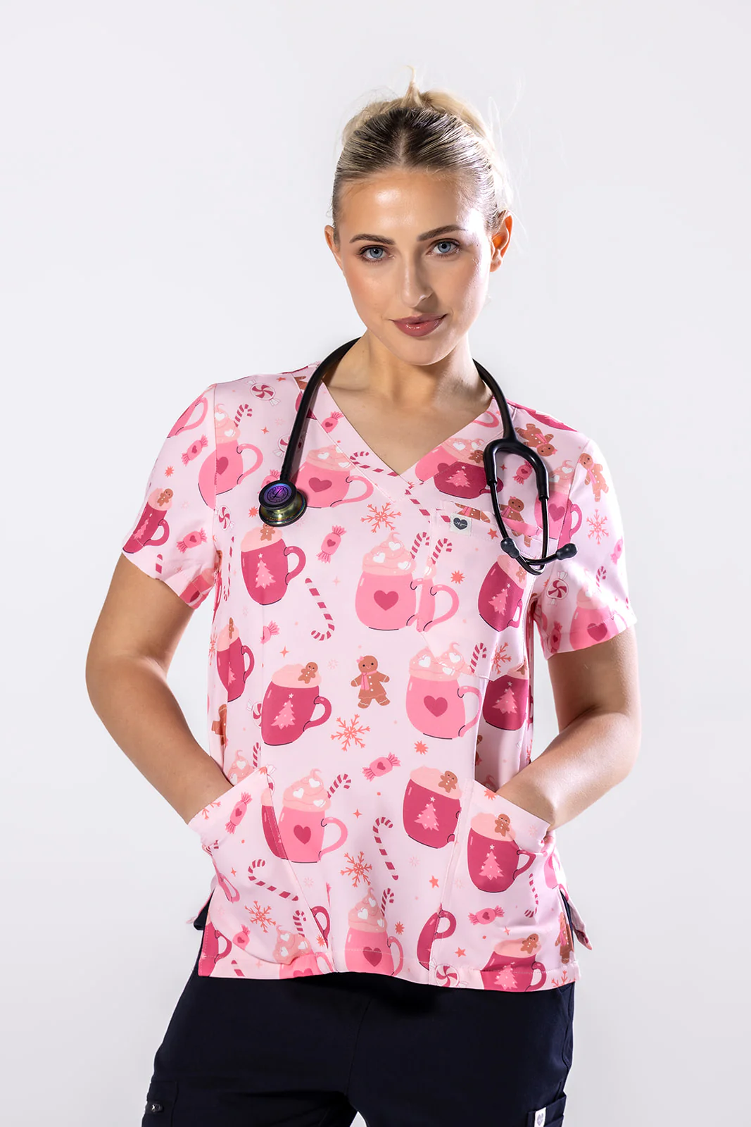 Pinkmas Choco Scrub Top TS