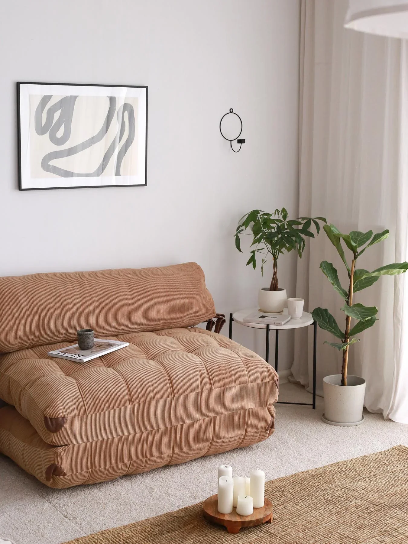 Fold Kadife 2 Bettsofa - Kamel