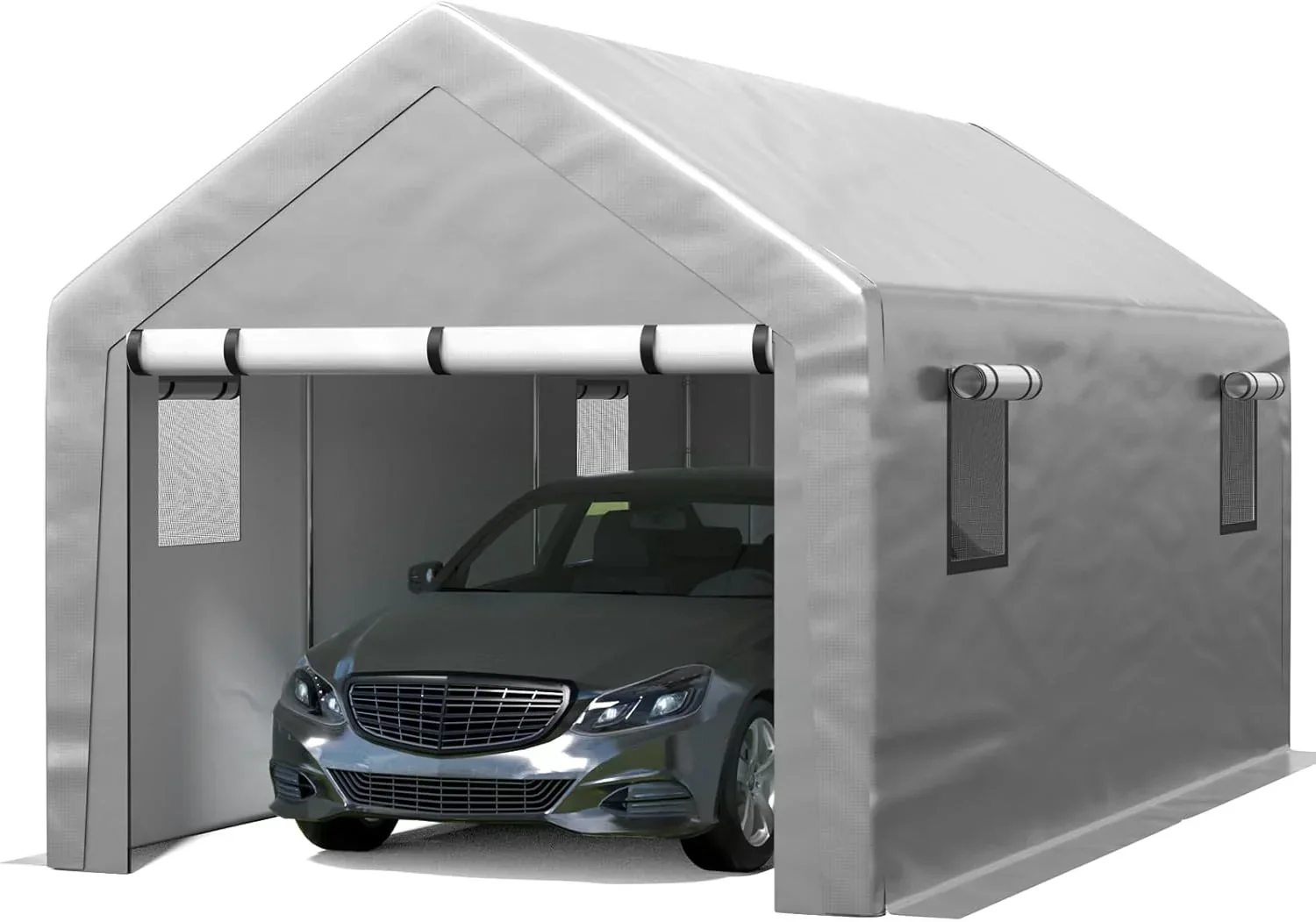 6x8 ft Heavy Duty Carport Tent Portable Garage Removable Side Walls Four Seasons Tarpaulin