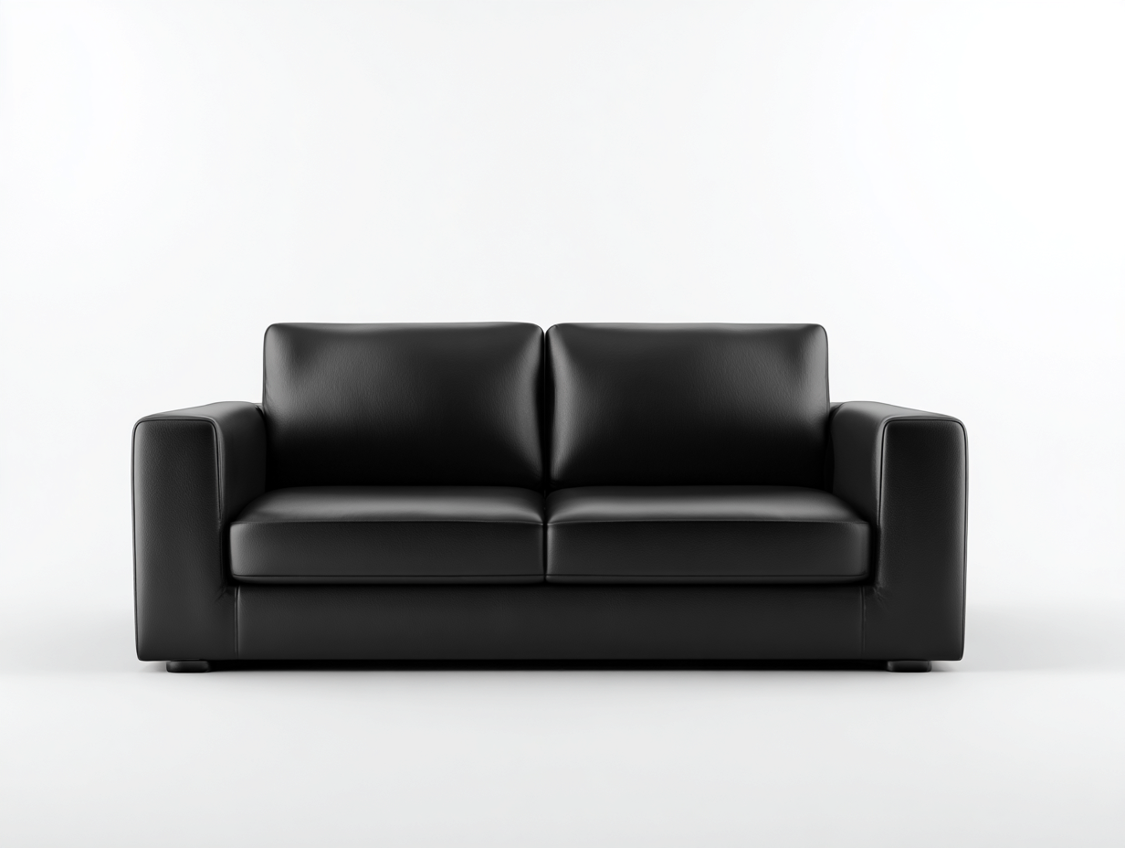 Zweisitzer Sofa Kunstleder 165x88x82 cm Schwarz - Modernes Design - Für Wohnzimmer