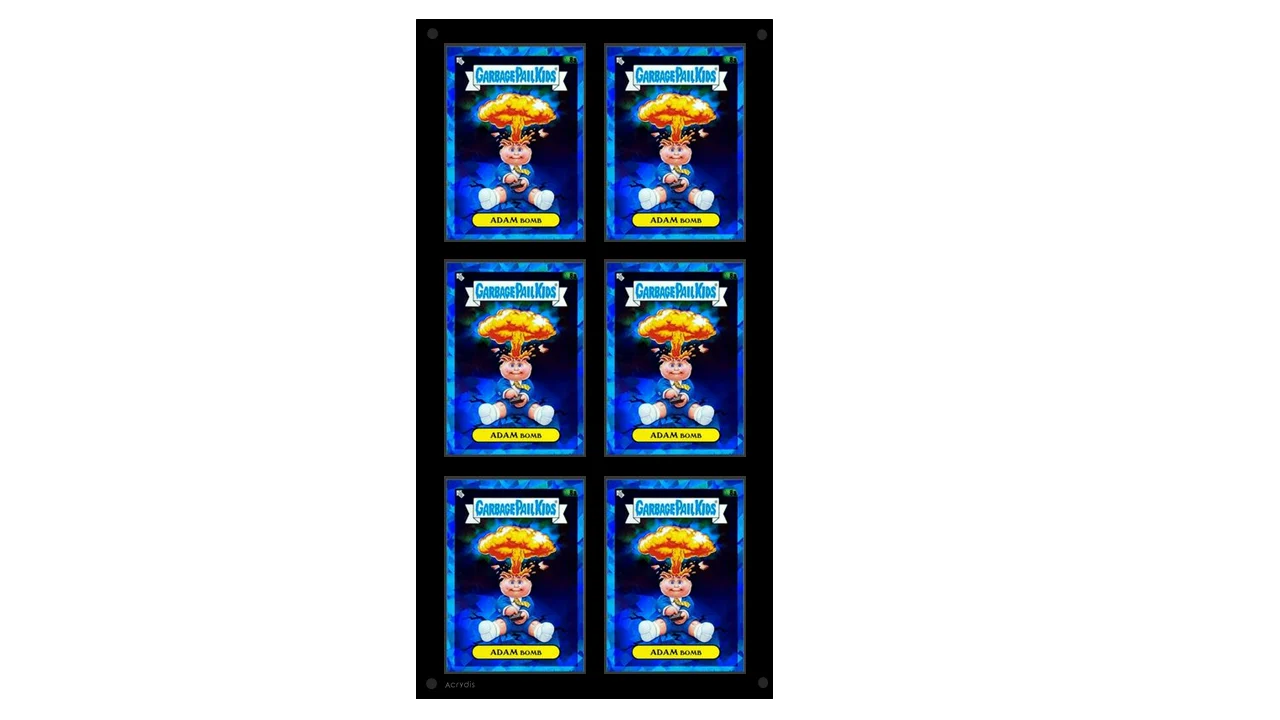 Acrylic Frame With Black Magnets For 6 (3x2) Standard Size Cards. UV Resistant. Corner Protection. For Sleeved Cards up to 66x91mm.
