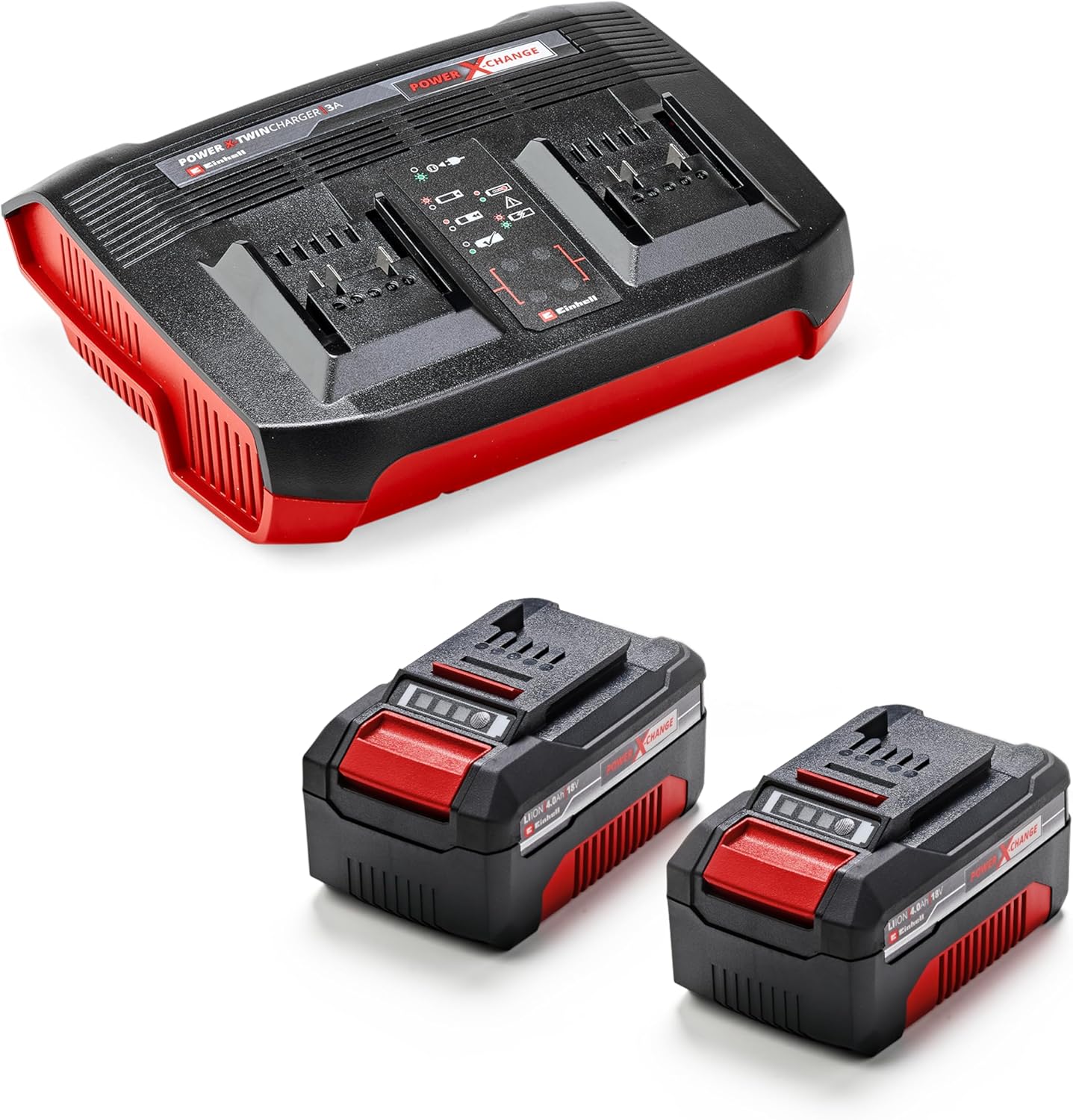 Einhell Akku-Kettensäge GE-LC 36/35 Li Power X-Change (Li-Ion, 36 V, 33 cm Schnittlänge, 15 m/s Schnittgeschwindigkeit, bürstenloser Elektromotor, inkl. 2x 4,0 Ah Akkus und Twincharger)