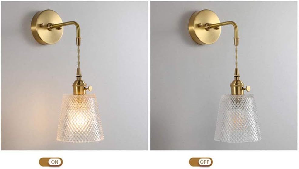 Wandleuchten, Wandlampen Im Nordischen Stil, Kupfer-Wandleuchte, Nachttischleuchte, Flur-Wandleuchte, Kreative Wandleuchte Aus Glas Für Schlafzimmer, Lightin-F,H