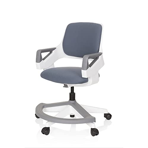 HJH Office 640510 Sedia da Ufficio Girevole per Bambini KID FLEX Tessuto, Sedia da Scrivania con Poggiapiedi, Regolabili in Altezza, Grigio : Casa e cucina
