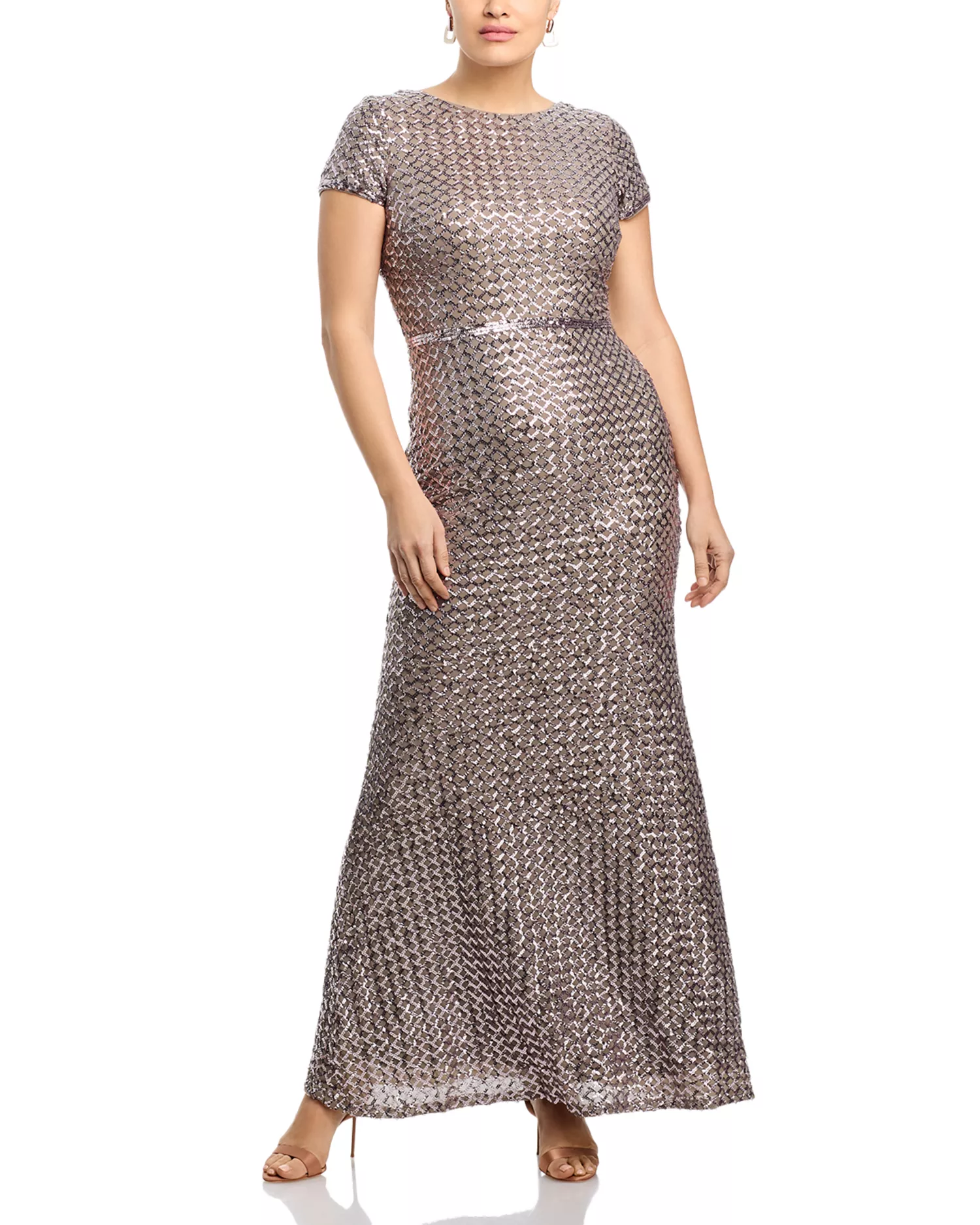 Aqua Women’s Belted Sequin Gown