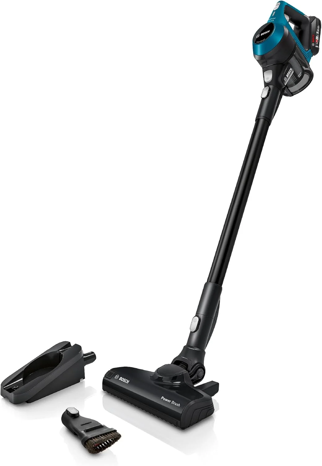 Bosch Draadloze steelstofzuiger Unlimited Serie 6 BKS6111P, draadloos, zakloos, lichtgewicht, hygi?nefilter, hoge zuigkracht, lange gebruiksduur, kierenzuigmond, voor alle vloertypes, blauw