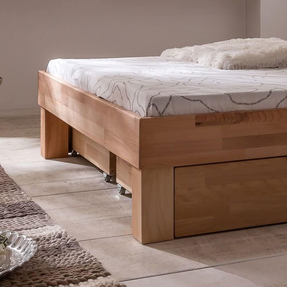 Futonbett Schlafzimmer Bett Kernbuche massiv Holz geölt Judith 180 x 200 cm