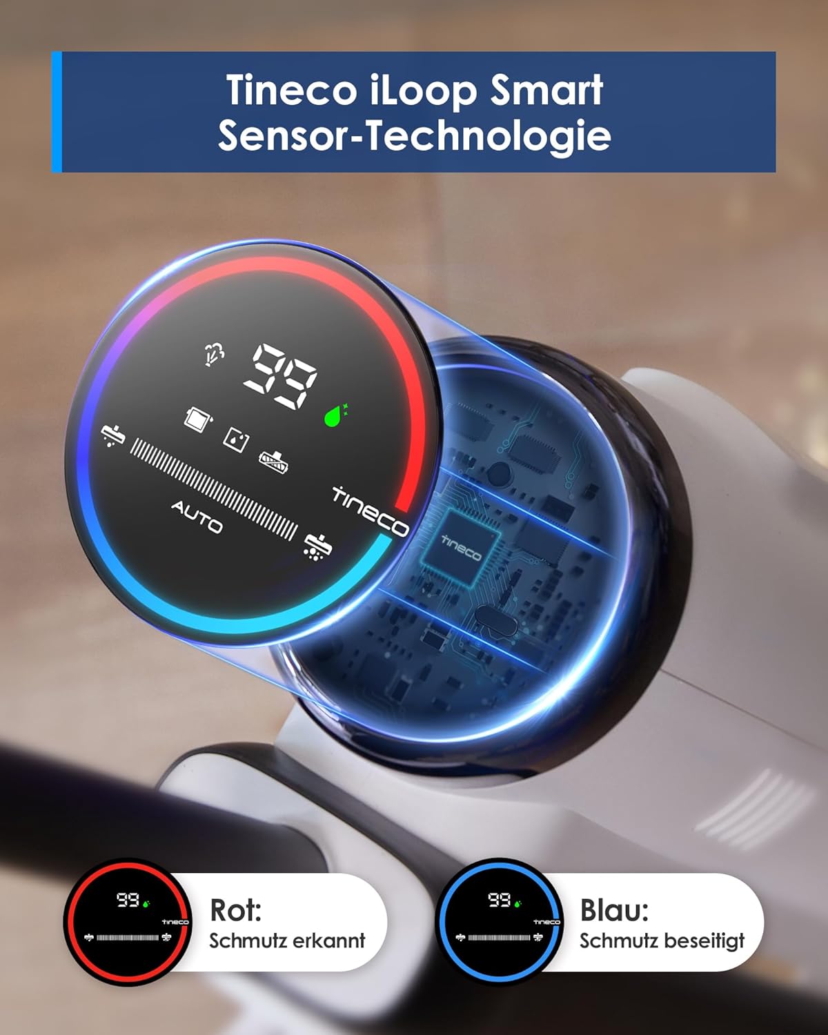 Tineco iFLOOR 5 Steam Nass Trockensauger, 120℃ Hochtemperatur-Dampf, Dampfreiniger mit Kabel, Selbstreinigung Nasssauger, Hartholz bodenreiniger für klebrige Verschmutzungen, Essensreste