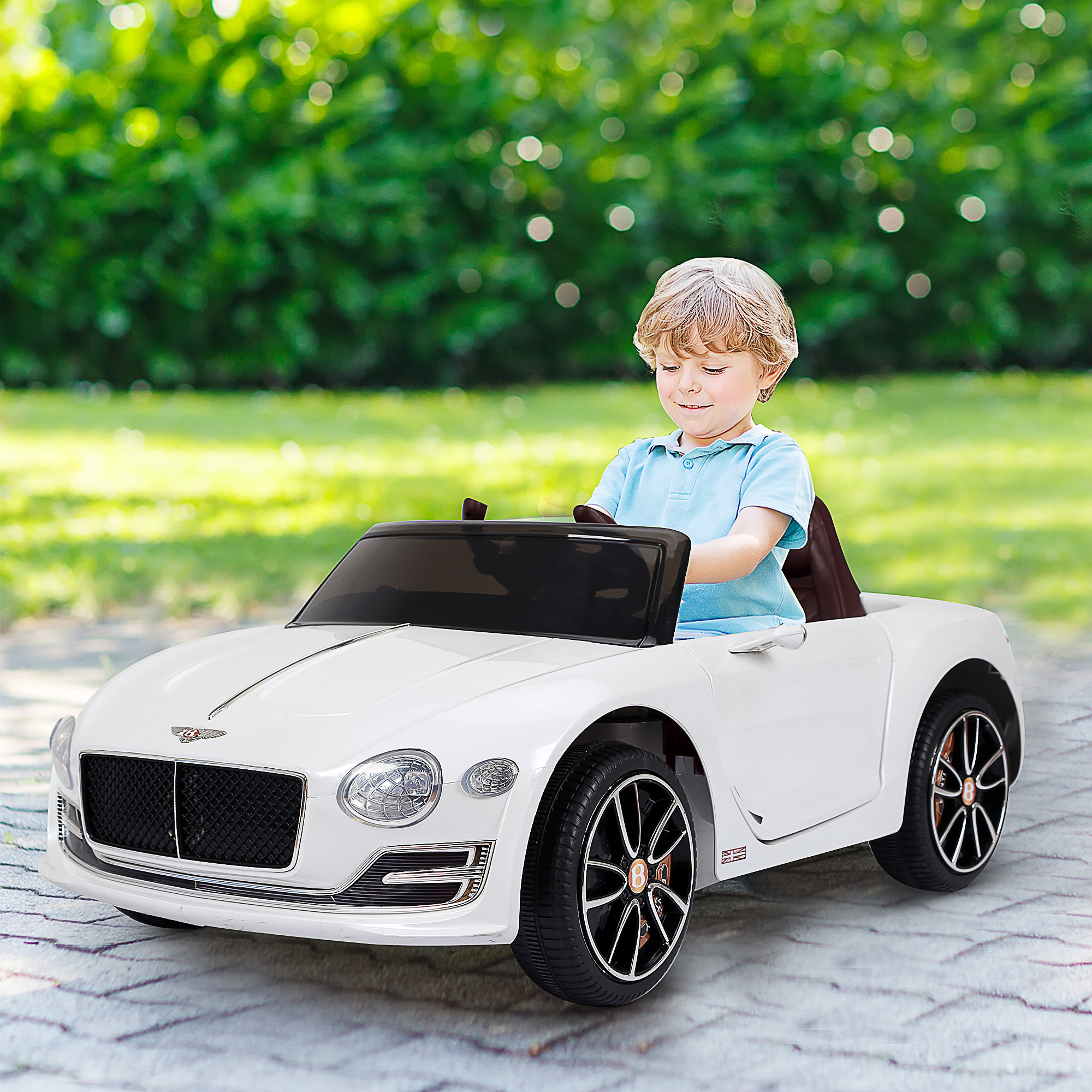 kinderauto met afstandsbediening wit | Aosom.de