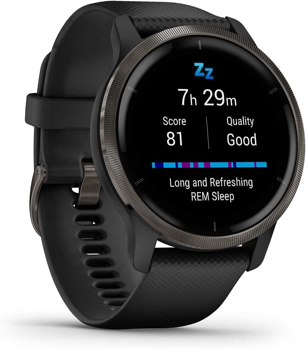 [renewed] Venu 2 – GPS-Fitness-Smartwatch mit ultrascharfem 1,3“ AMOLED-Touchdisplay, Fitness & Gesundheitsfunktionen, über 25 vorinstallierte Sportarten, Music & Pay [Generalüberholt]